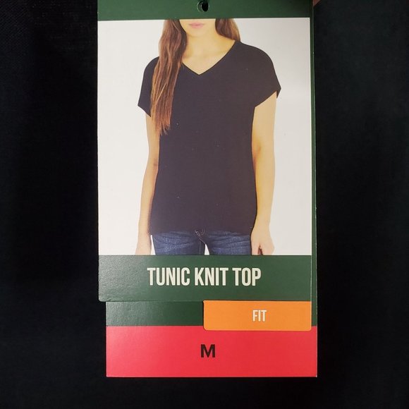 Orvis NWT Size M Top Hi-Lo Tunic Knit Short Sleeve Lightweight Silky Soft Black - Picture 7 of 9